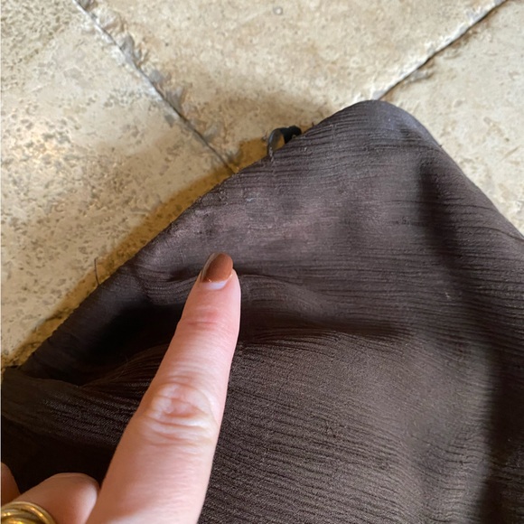 Jenny Yoo Collection 100% Silk Chiffon Brown Bridesmaid Formal Gown 12 - Picture 13 of 13